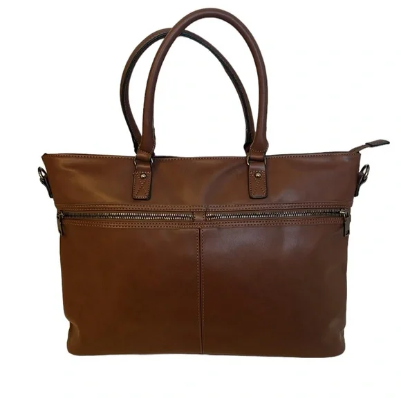 Laptop Tote Bag Brown Business Bag - Picture 2 of 10